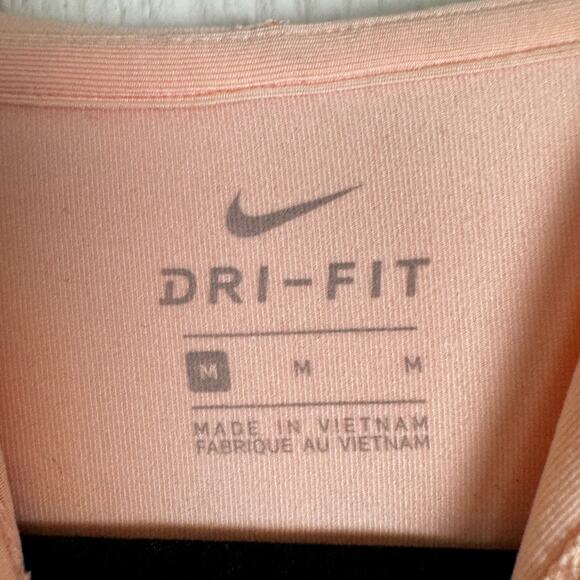 Nike Dri Fit Yoga Jersey Cropped Pullover Hoodie Light Coral Peach Color Size M - Picture 7 of 7